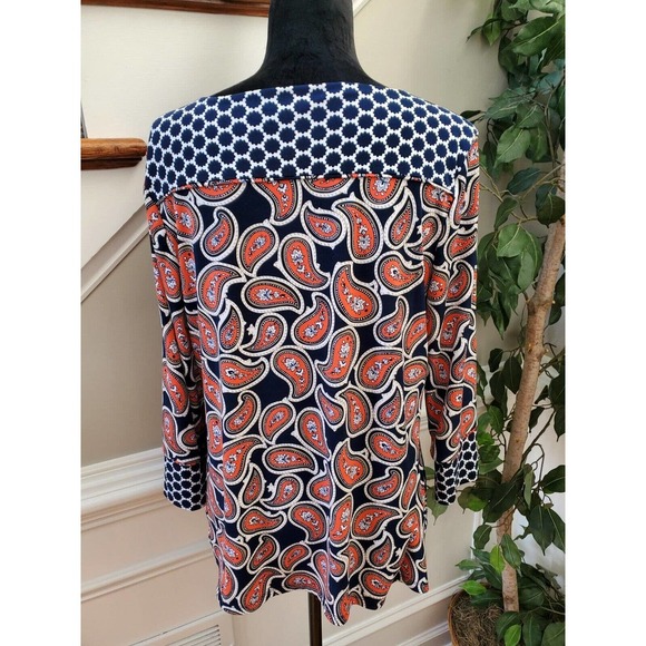 Charter Club Women's Blue Polyester Round Neck Long Sleeve Casual Top Blouse PL - Picture 7 of 10